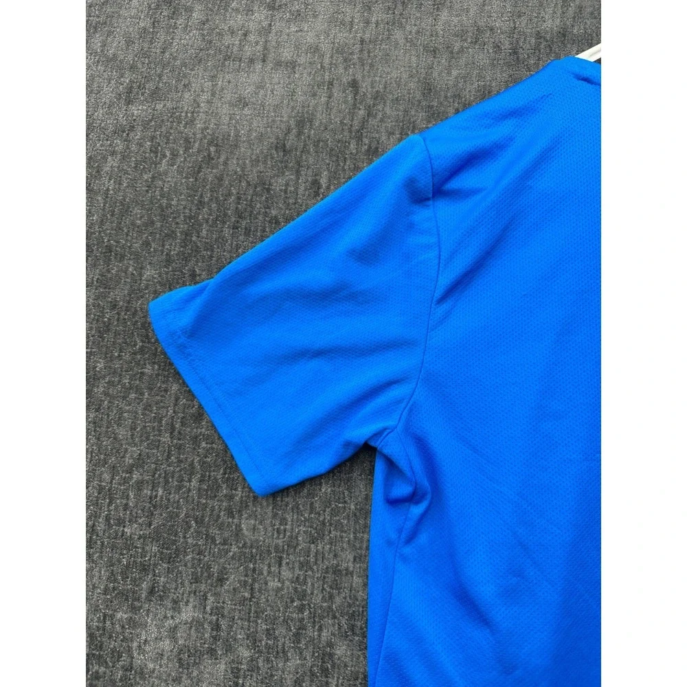 Adidas Aeroready Performance T Shirt Mens Small Blue Mesh Logo Athletic Workout